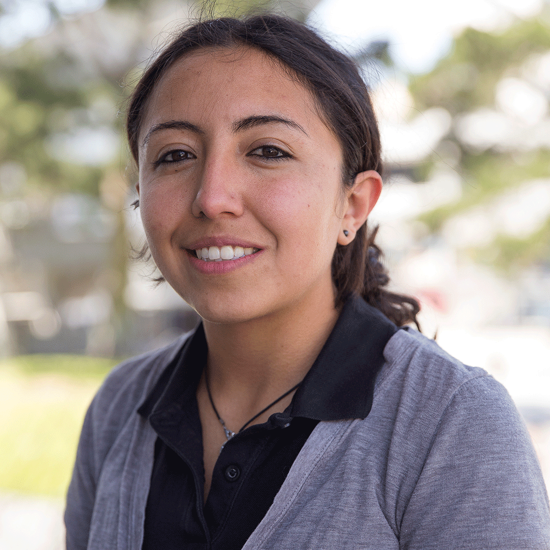 Latina student on campus