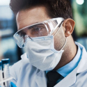 Specialist in Blood Bank Technology (SBB) in the lab working with samples