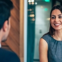 Woman being interviewed for a job