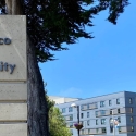 SF State sign and Manzanita