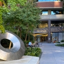 Sculpture and courtyard at SF State Downtown Campus on Spear Street